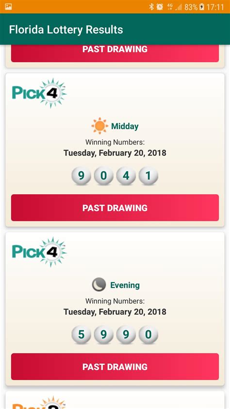 Florida Lottery Scan & Results 4+ .